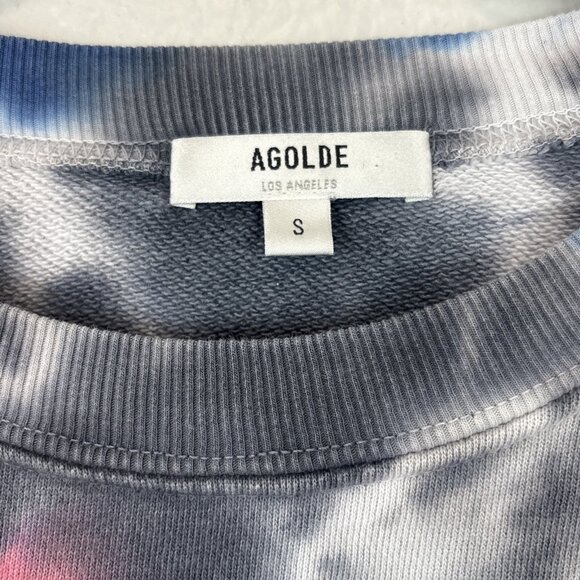 AGOLDE Tie Dye Sweatshirt Pink Blue Crewneck Pullover Women’s Sz Small Casual - Picture 5 of 10